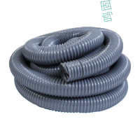 鸣固 PVC灰色钢丝软管吸尘通风管 木工雕刻机机械伸缩波纹管 内径180mm*外径185mm 壁厚0.8mm 10米