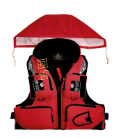 鸣固TS099958735救生衣马甲红色多口袋可拆卸2XL