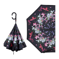 鸣固ZJ6703创意自动反向伞C型免持双层23寸8骨红花妖