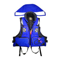 鸣固 TS112882006 蓝色救生衣 2XL 可拆卸多功能背心