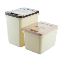 鸣固 ZJ5674 30L大号塑料米桶 绿色 防潮防虫透明储米箱 厨房杂粮收纳桶