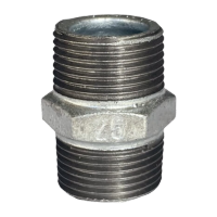 鸣固 玛钢六角外丝 DN15热镀锌 4分外丝对丝 5个装 TS075575715