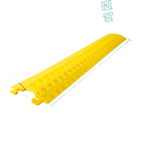 鸣固PVC线槽减速带护线压线板电缆保护槽室外黄色不带螺丝孔1000*130*20 TS153962828