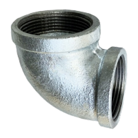 鸣固 镀锌水暖管件异径弯头50*20