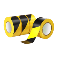 鸣固 PVC警示胶带48mm*33米 黑黄斜纹斑马纹 高粘 地标线 3卷装 CS142370TS008952237