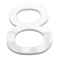 鸣固 亚克力立体数字贴 8号 瓷白 5x3.3cm TS285103988