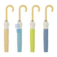 鸣固弯木柄伞23寸文艺素色晴雨伞 抹茶绿TS153714280