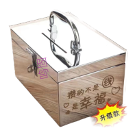 鸣固不锈钢存钱罐18*13*11cm 挂锁10万刻字款TS196727149