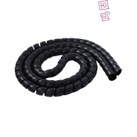 鸣固 螺旋保护套 机械胶管油管液压管保护套 线缆阻燃护套 黑色 内径16mm 5米TS104525983
