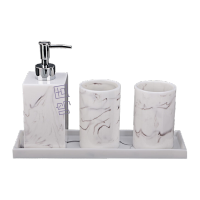 鸣固 ZJ7561 树脂四件套 洗手液瓶刷架洗漱杯 酒店浴室用品