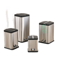 鸣固 不锈钢脚踏垃圾桶 30L 方形酒店用