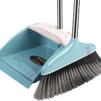 鸣固 簸箕套装扫把 组合 卫生间扫地软毛笤帚 2件套 海蓝TS103006098