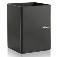 得力 9146 81*77*105mm 多功能笔筒 黑色 (单位:个)