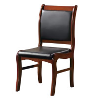 NHZHIW会议椅职员皮革椅靠背电脑椅木制办公椅培训椅子麻将椅