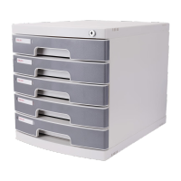 得力DP534五层文件柜(带锁)(浅灰)(只)