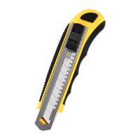 得力DL005塑柄包胶美工刀18mm八连发(黄)(把)