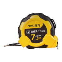 得力(deli)鲁班尺7.5mx25mm自锁双面(黄)(把)