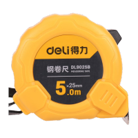 得力(deli)钢卷尺5mx25mm(黄)(把)
