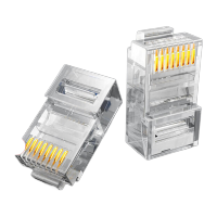 得力DL386901超五类水晶头10个装(透明)(袋)