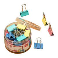 得力8553-3#彩色长尾票夹32mm(混)24只