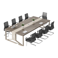会议桌长桌简约现公桌椅组合大型会议室培训桌长条桌子工作台 灰橡木色 3.0*1.2米拼接会议桌