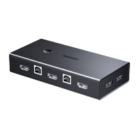 绿联HDMI2.0 KVM切换器视频切屏二进一出4K/60Hz 共享USB打印机键盘鼠标 电脑接电视显示器分屏器5074