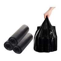 未易 L108 45*60CM 加厚背心型垃圾袋 50个装 黑 单位:卷