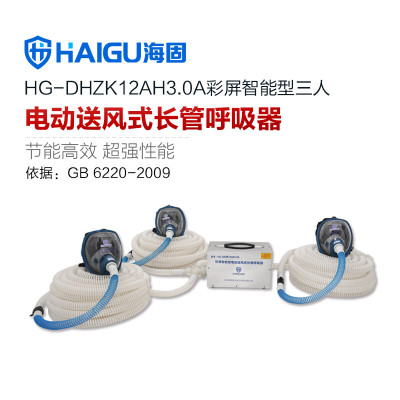 海固(HAI GU) 彩屏智能型 电动送风式长管呼吸器 HG-DHZK12AH3.0A 全面罩3人套装