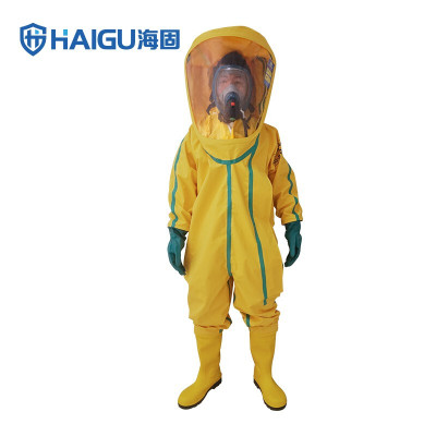 海固(HAIGU)HG-2NP 酸碱类化学品防护服 轻型防化服防酸碱防毒衣 连体防化服 L黄
