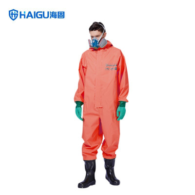 海固(HAIGU)HG-3WF 酸碱类化学品防护服 半封闭轻型防化服 L红