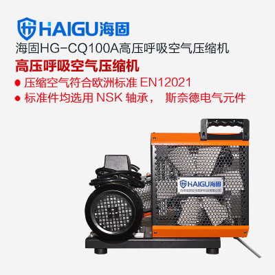 海固(HAIGU)HG-CQ100A 高压呼气空气压缩机 正压式空气呼吸充气泵 3.0KW三相电机 100L/min