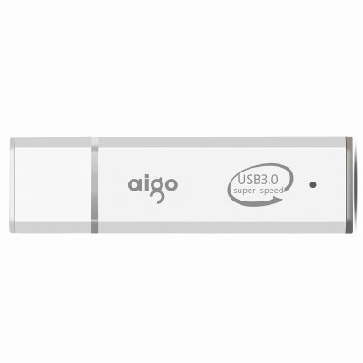 爱国者(aigo)U320 32G电脑高速U盘 USB3.0 小巧便携闪充金属亮银优盘 银色