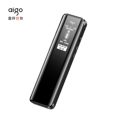 爱国者(aigo)R6911录音笔 32G一键录音设备 录音笔语音转文字会议记录神器 炫黑