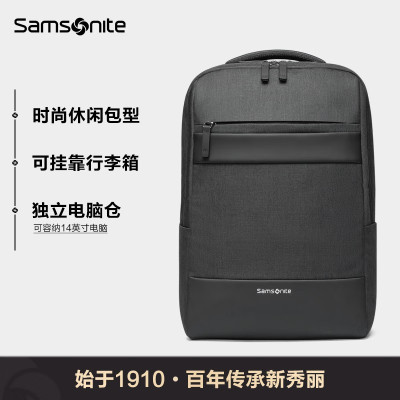 新秀丽samsonite电脑包双肩包男女背包旅行包果笔记本电脑包 13.3英寸 BP2黑色