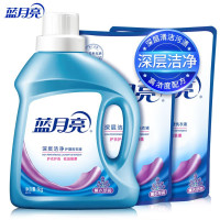 蓝月亮 亮白增艳洗衣液套装2kg瓶*1+1kg*3瓶薰衣草香 洁净去污 易漂洗F