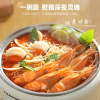 蓝宝(BLAUPUNKT)不锈钢电蒸锅电煮锅家用电火锅多功能一锅多用料理锅小火锅电热锅多用途蒸煮一体锅 奶油白 f