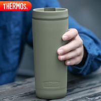 THERMOS膳魔师 保温杯590毫升咖啡杯男女情侣学生便携水杯子TCTS-600 GR f