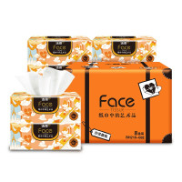 洁柔(C&S)抽纸face3层100抽 无香压花可湿水抽纸餐巾纸宝宝可用面巾纸 1提4包 f