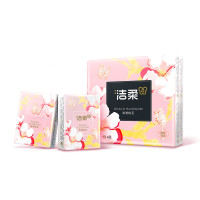 洁柔(C&S)抽纸face3层100抽 无香压花可湿水抽纸餐巾纸宝宝可用面巾纸 1提4包 f