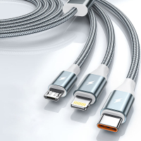 科瑞熊(CORY BEAR)CUS-66W3IN1-2.0M 2米usb三合一66w高速数据线(计价单位:根)太空灰