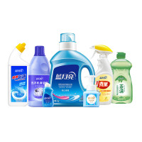 蓝月亮家清清洁7件套 薰亮白增艳洗衣液+茶清洗洁精+泡沫抑菌洗手液+洗衣机清洁剂+强效厕清+油污克星+机洗神器旅行装