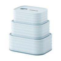 乐扣乐扣(locknlock)家用品新活力不锈钢保鲜盒蓝色3件套 LCB918BLUS3FU