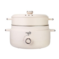 乐扣乐扣(locknlock)4L家用电蒸锅电煮锅电火锅分体式可拆洗多用途锅 白色1400W EJP1357WHT