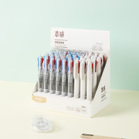 晨光(M&G)本味系列办公多功能按动四色圆珠笔中油笔0.5mm黑蓝红绿 四色笔(6支装)ABP80307