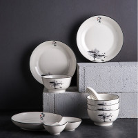 菲米生活(PHMI)餐具套装 饭碗盘子勺子家用陶瓷礼盒装11头醉江南 FM-TC1960