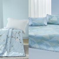 罗莱家纺套餐(光影幻梦冰丝席三件套和梦洁舒柔夏被)