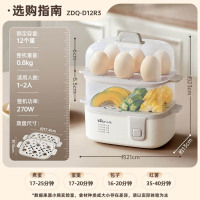 小熊(Bear)煮蛋器 蒸蛋器 小型多功能迷你电蒸锅单双层早餐神器 ZDQ-D12R3