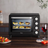 美的(Midea) 家用多功能电烤箱大容量三层烤位 机械式操作 25L PT25X5