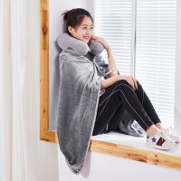 唐纳家纺 午休/旅行U型枕毛毯组合套装 披肩毯+U型枕 U型枕28*28*10cm 披肩毯80×120