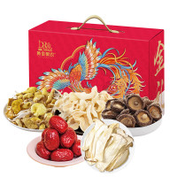 黄金果农山珍菌菇礼盒 新鲜煲汤食材干货 凤栖梧桐 菌菇金礼G1 805g